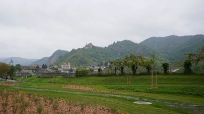 Dürnstein under a rainy sky