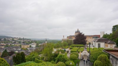 View of Melk Abbey and some of the town