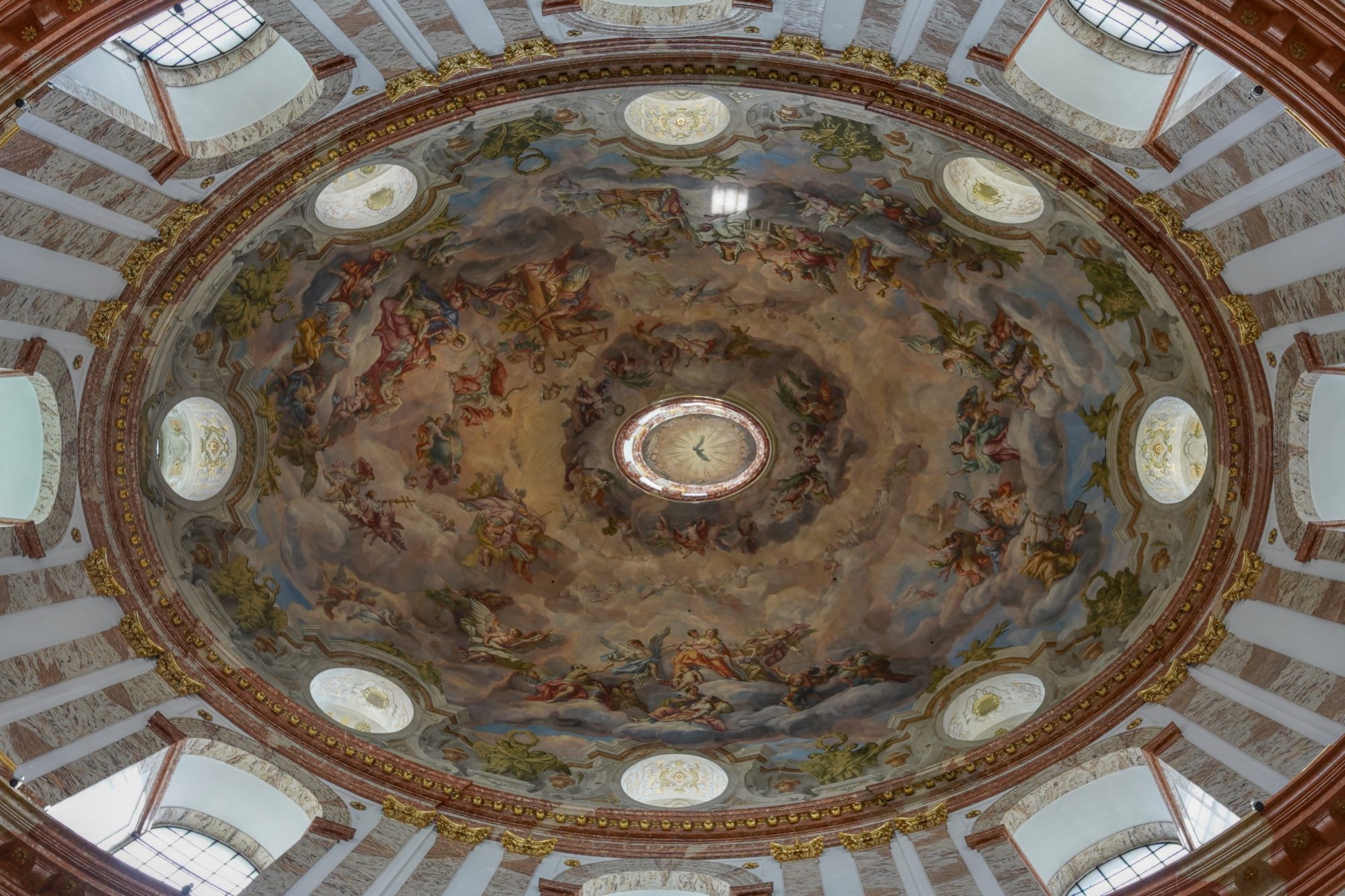 St Charles Borromeo ceiling, a richly painted oval