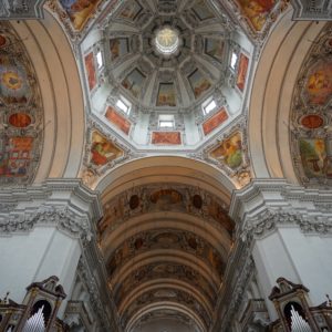 Cathedral roof and cupola above the altar