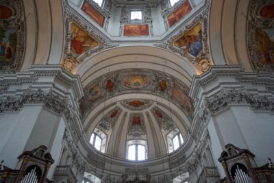 Architecture above the altar: elaborately decorated and painted arches