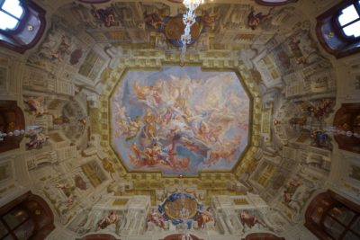 Ceiling painting of mythological figures