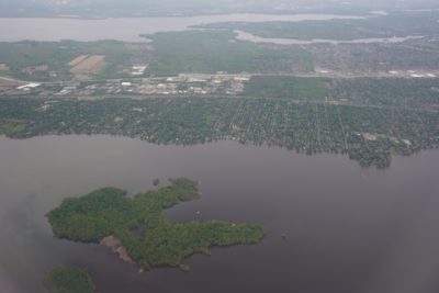 The leafy Dowkers Island and most of the West Island
